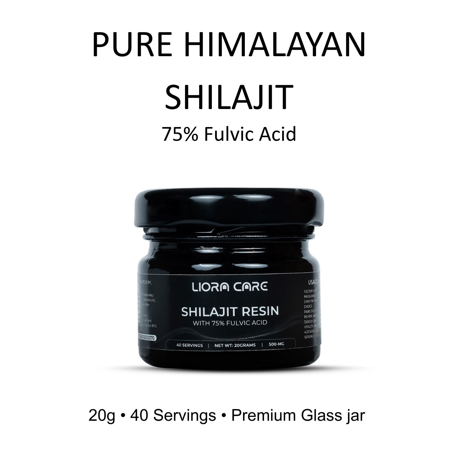 LIORA CARE Himalayan Shilajit Resin | 20g | 75% Fulvic Acid
